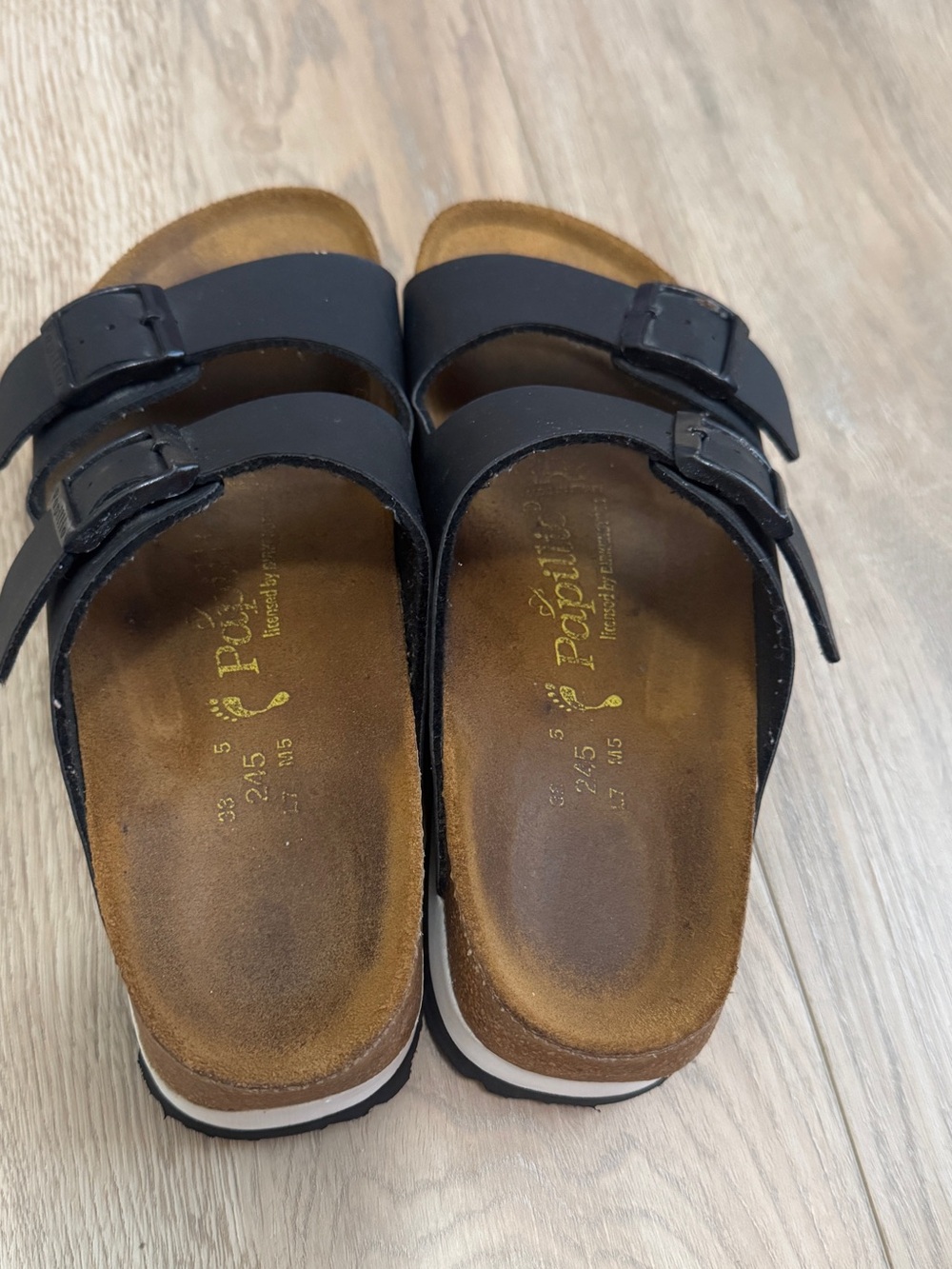 Papillio Birkenstock Sandals Womens Platform Chunky Lug Sole Black White Trim 7 - Picture 5 of 14